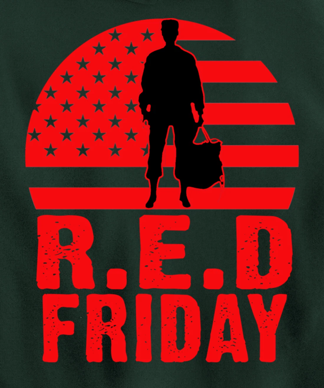 Red Friday Military Deployed Navy Soldier US Flag Veteran Pullover Hoodie