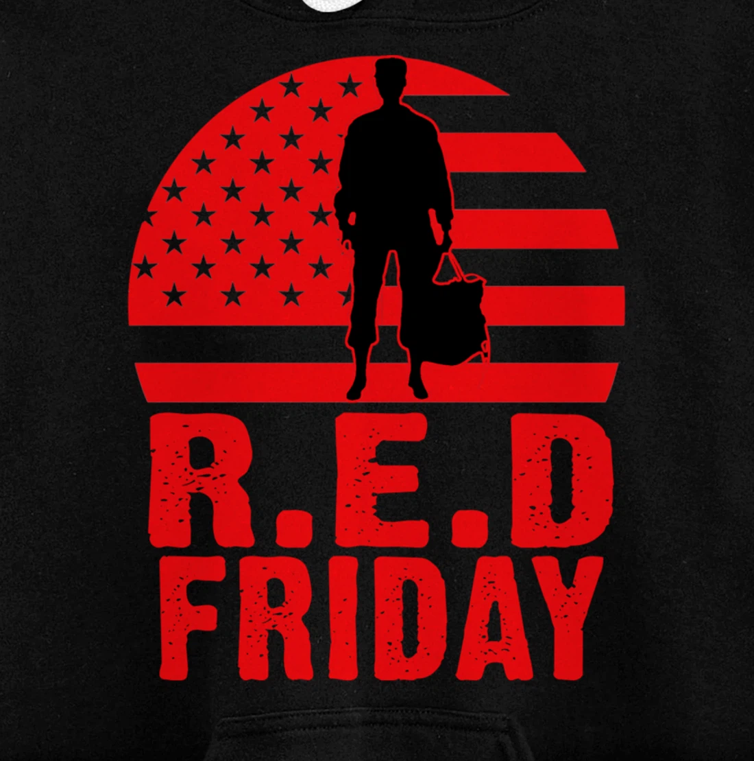 Red Friday Military Deployed Navy Soldier US Flag Veteran Pullover Hoodie