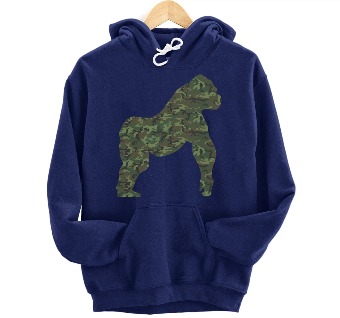 Military Gorilla Camo Print US Ape Animal Veteran Men Gift Pullover Hoodie