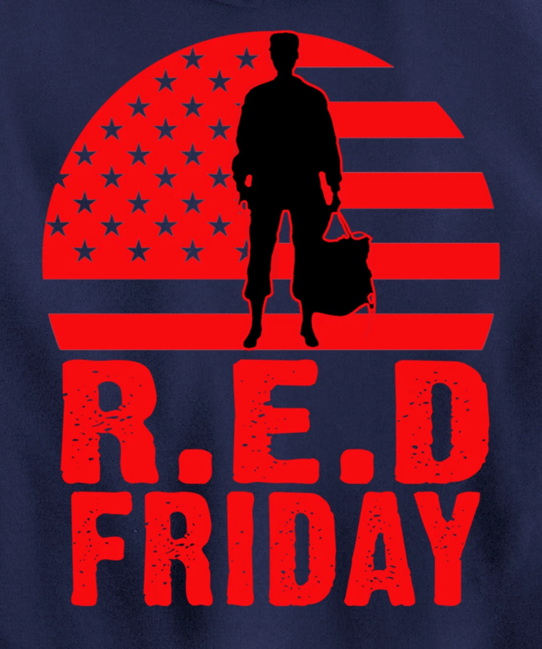 Red Friday Military Deployed Navy Soldier US Flag Veteran Pullover Hoodie
