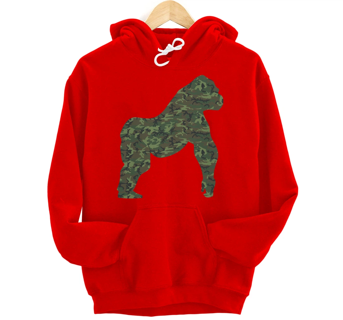 Military Gorilla Camo Print US Ape Animal Veteran Men Gift Pullover Hoodie