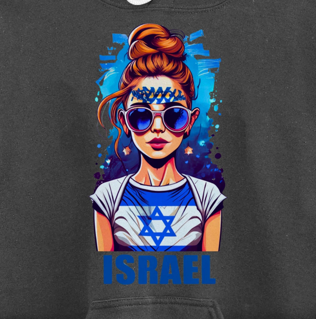 Womens Patriotic Israel Pride Israeli Flag Jewish Mom Girl Pullover Hoodie