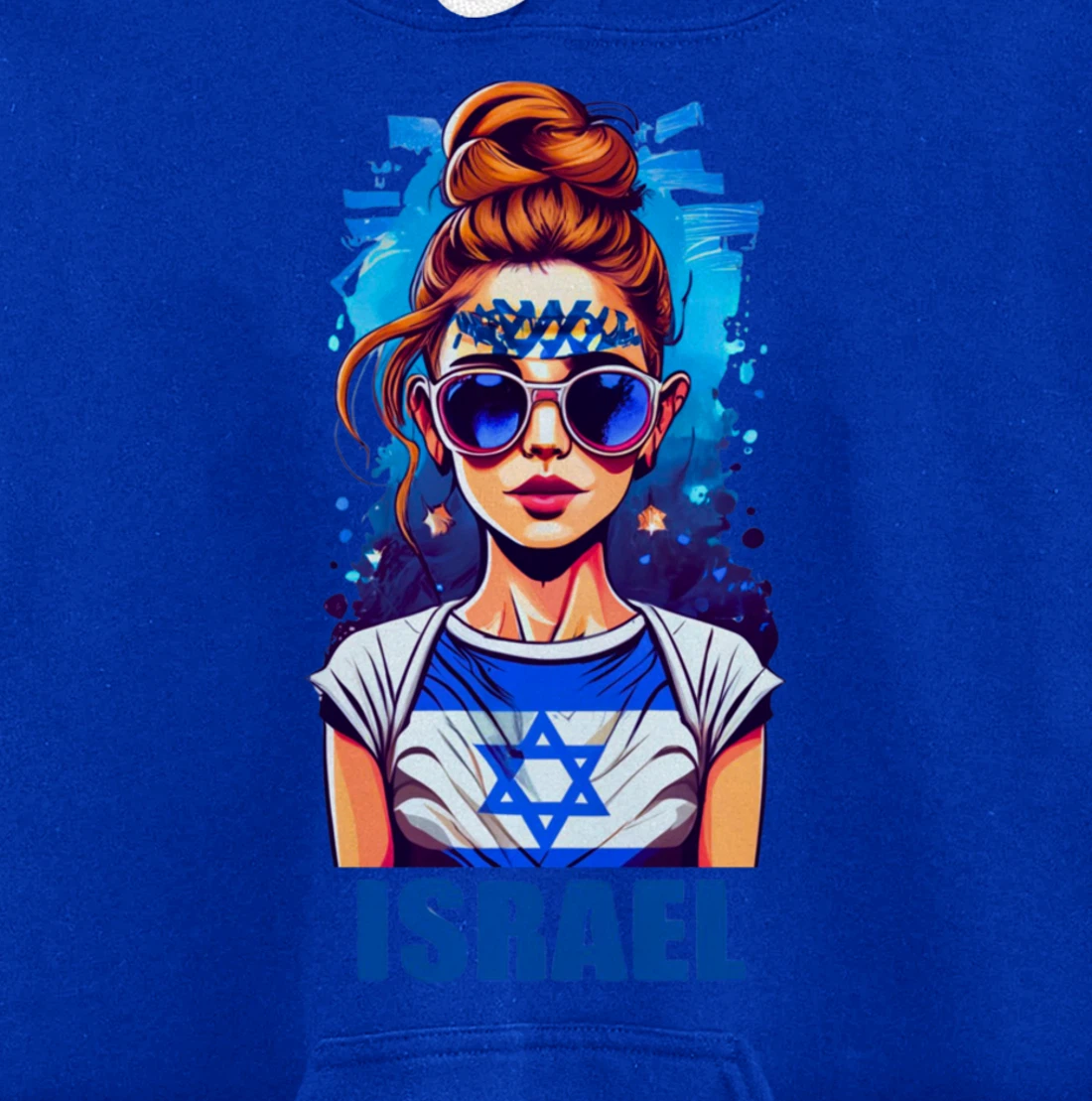 Womens Patriotic Israel Pride Israeli Flag Jewish Mom Girl Pullover Hoodie