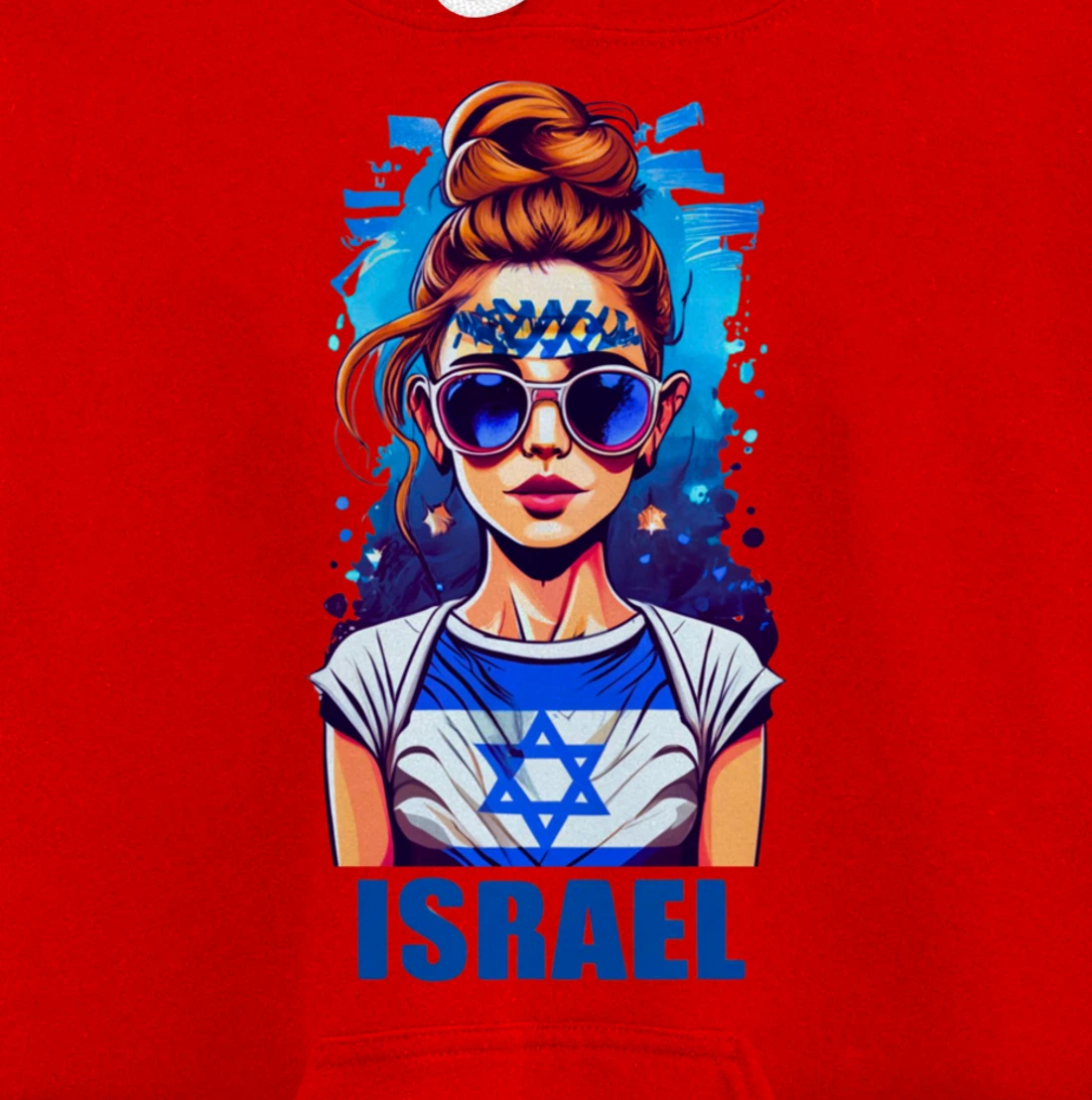 Womens Patriotic Israel Pride Israeli Flag Jewish Mom Girl Pullover Hoodie