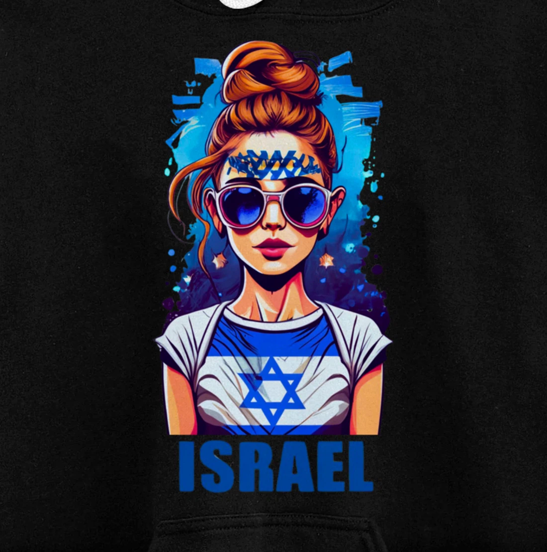 Womens Patriotic Israel Pride Israeli Flag Jewish Mom Girl Pullover Hoodie