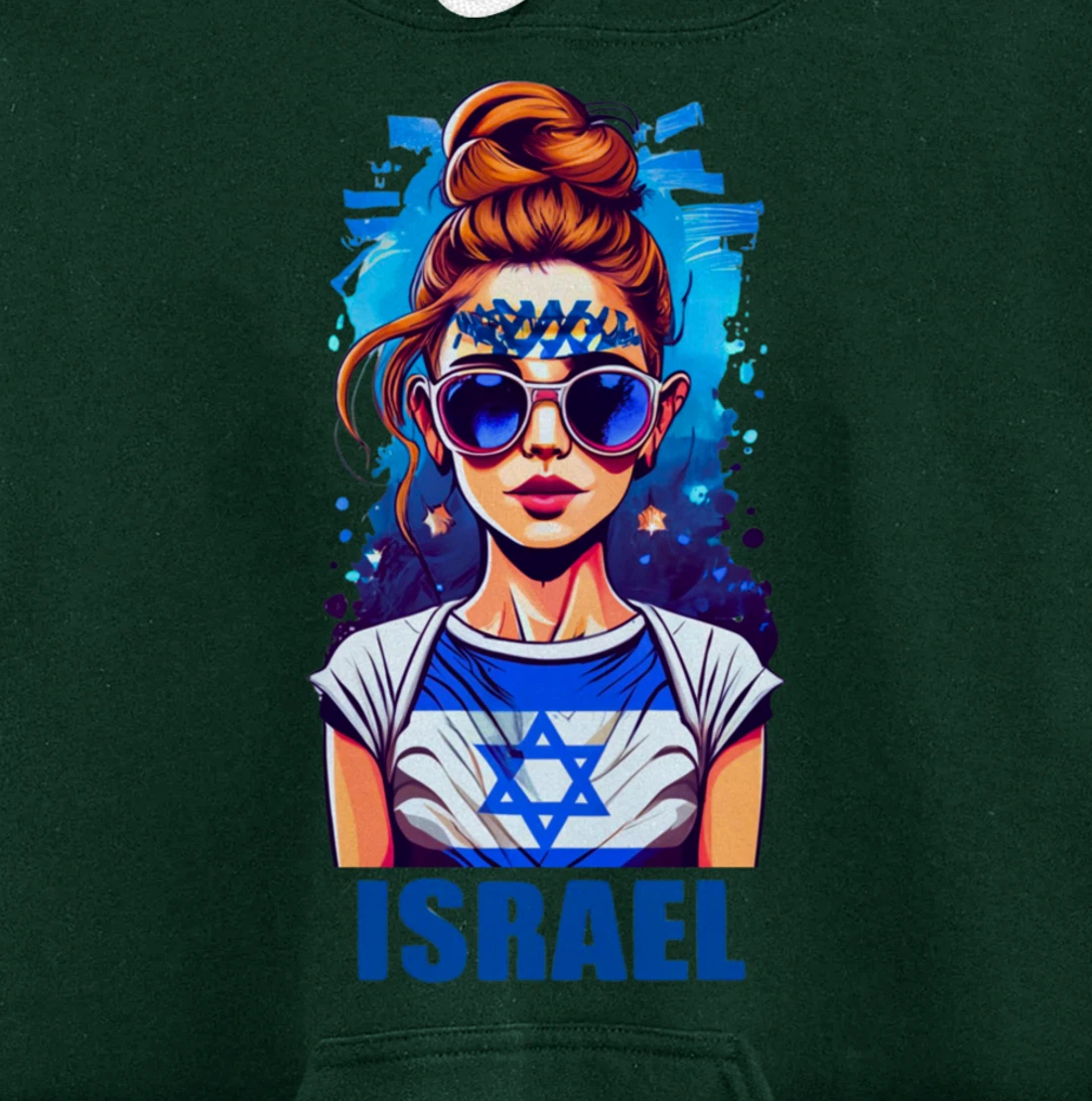 Womens Patriotic Israel Pride Israeli Flag Jewish Mom Girl Pullover Hoodie