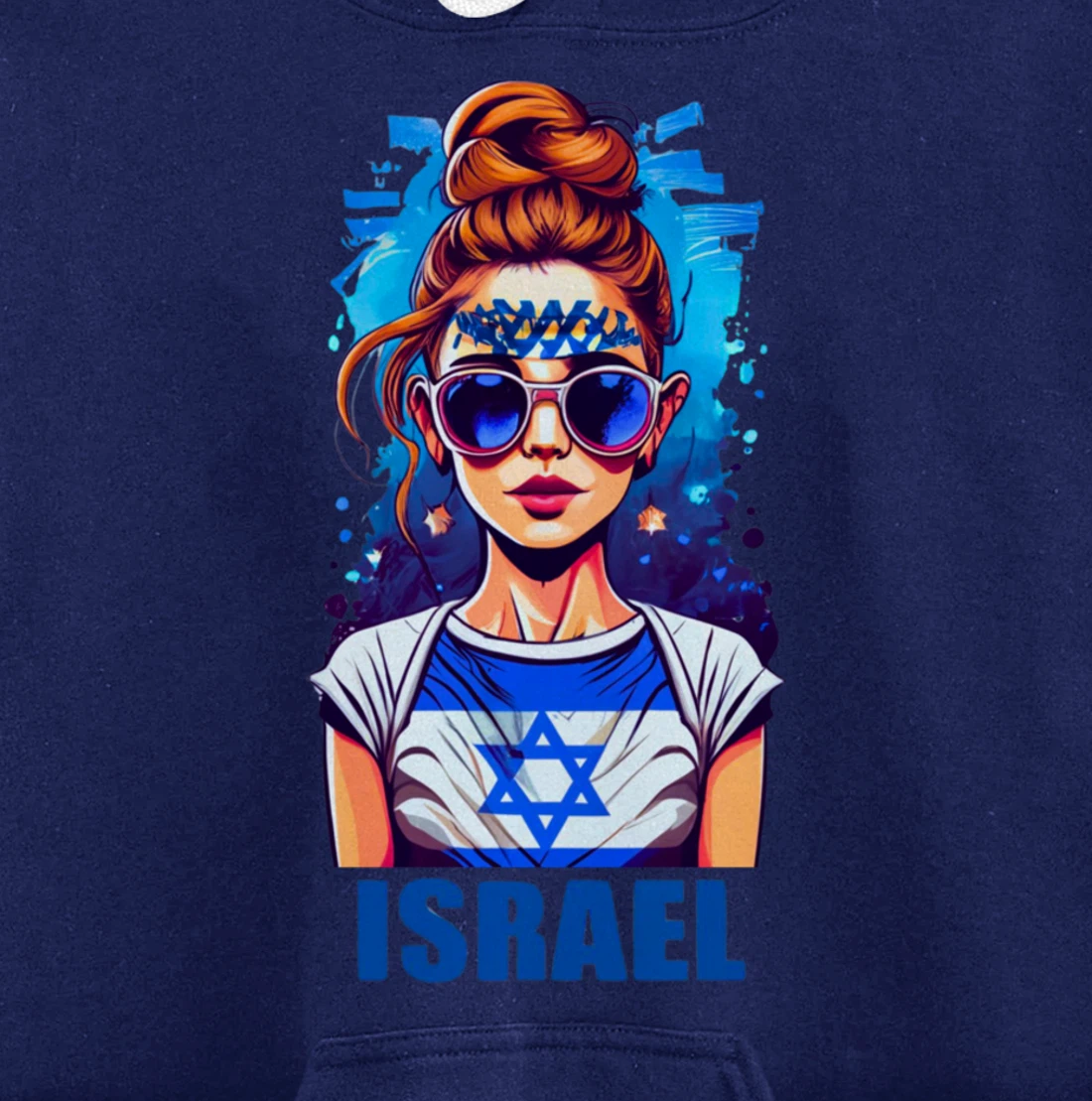 Womens Patriotic Israel Pride Israeli Flag Jewish Mom Girl Pullover Hoodie