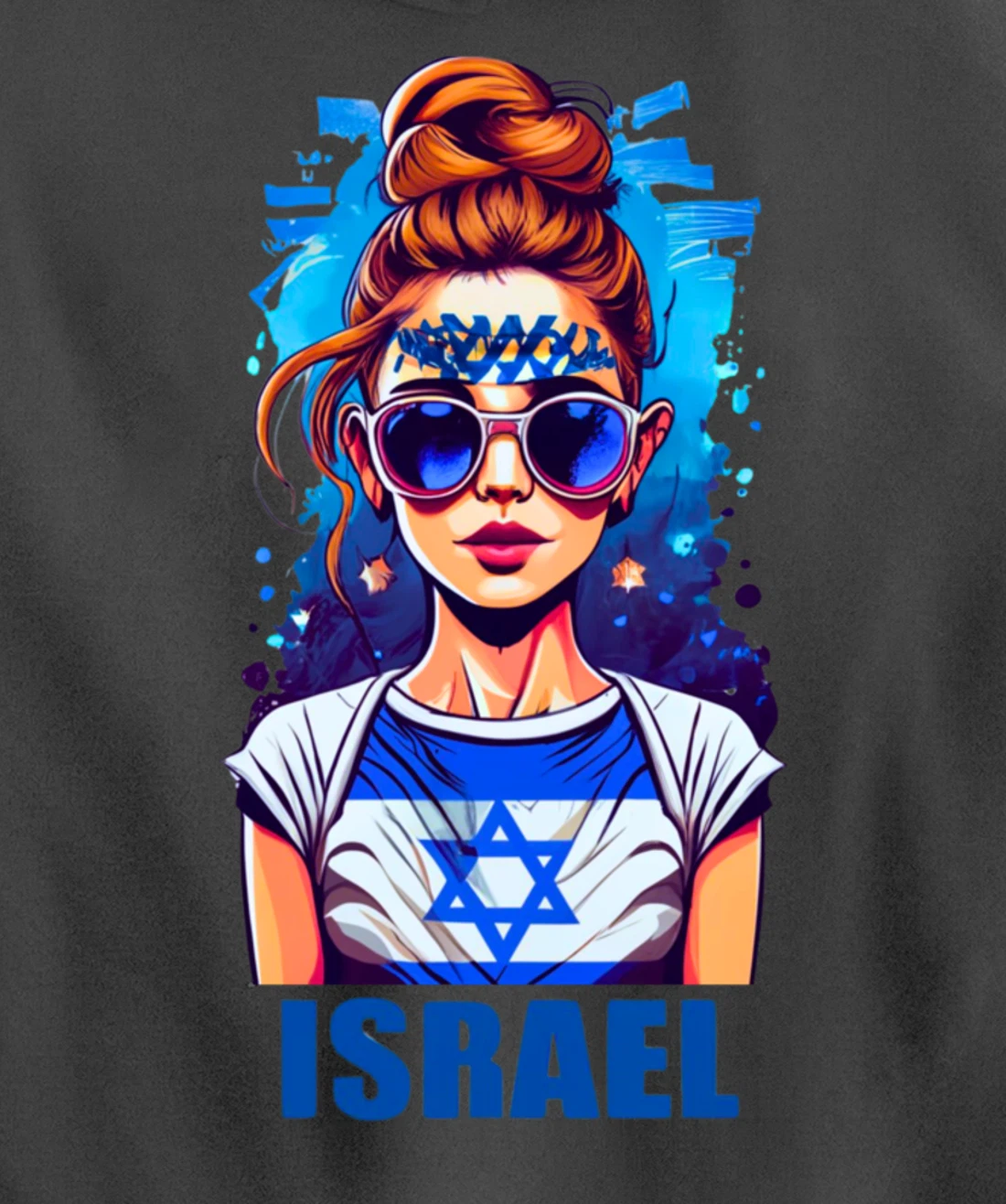 Womens Patriotic Israel Pride Israeli Flag Jewish Mom Girl Pullover Hoodie