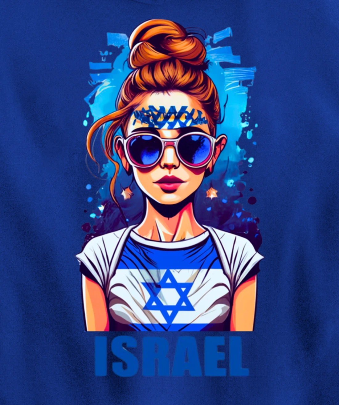 Womens Patriotic Israel Pride Israeli Flag Jewish Mom Girl Pullover Hoodie