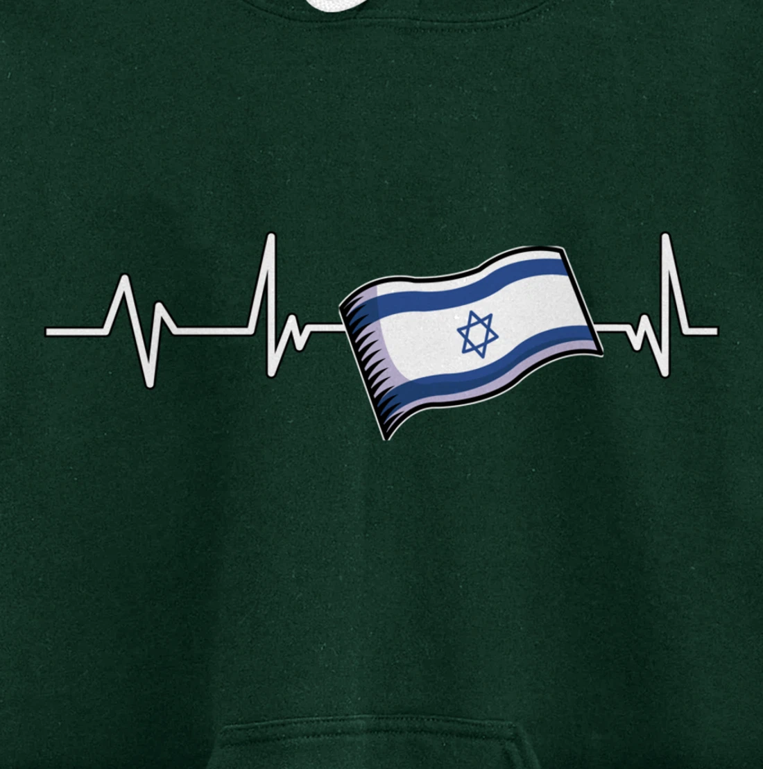 Flag Israel Heartbeat Flag Israel Gift Israel Pullover Hoodie