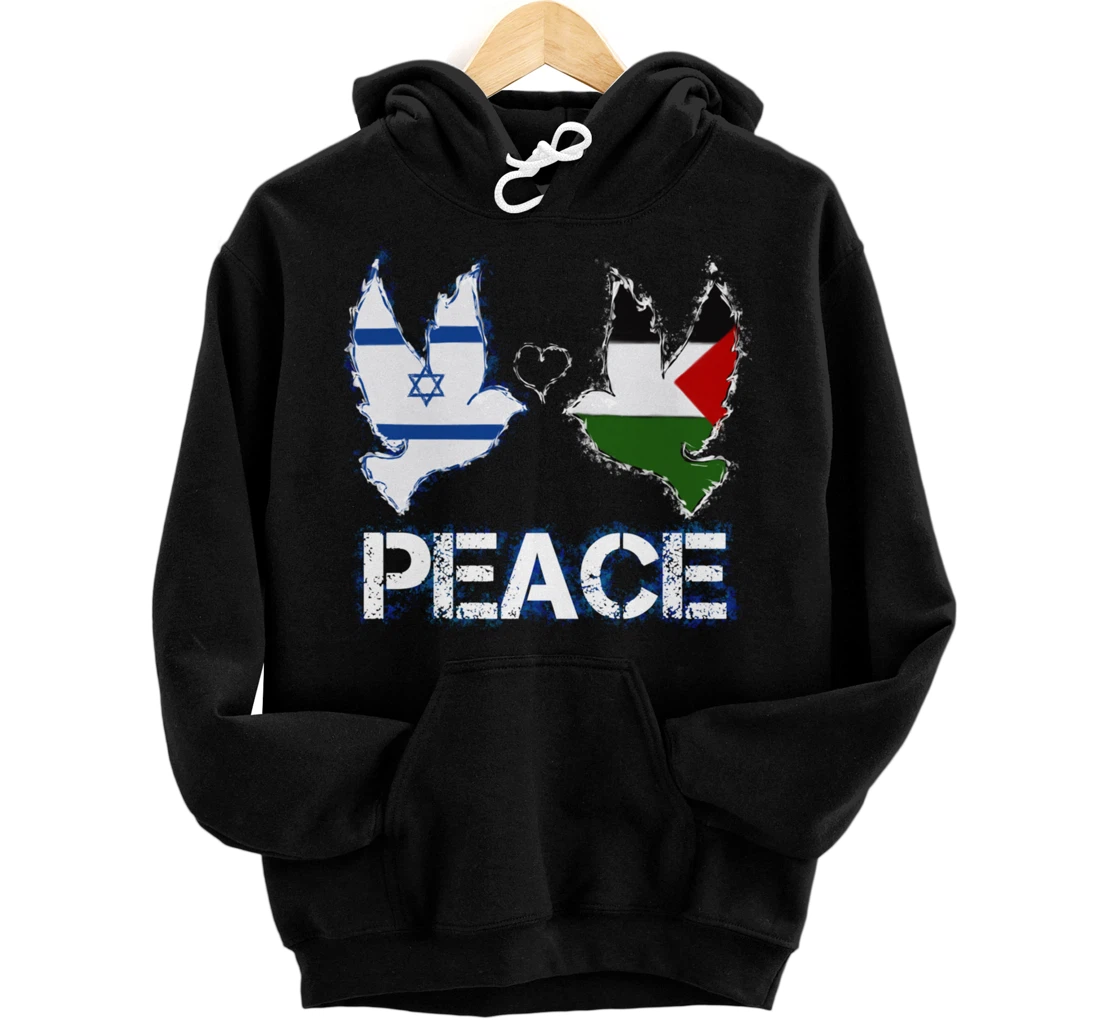 Israel Palestine Peace Friendship Pigeons gift Pullover Hoodie
