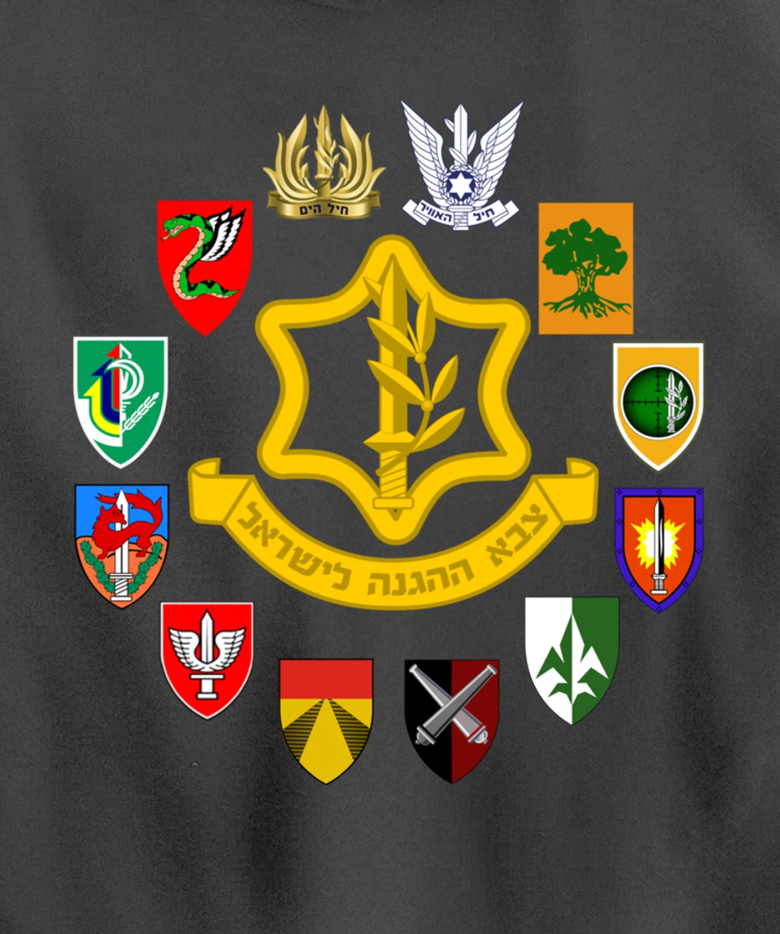 IDF Israel Defence Forces Israeli Army Israel Military Units Pullover Hoodie
