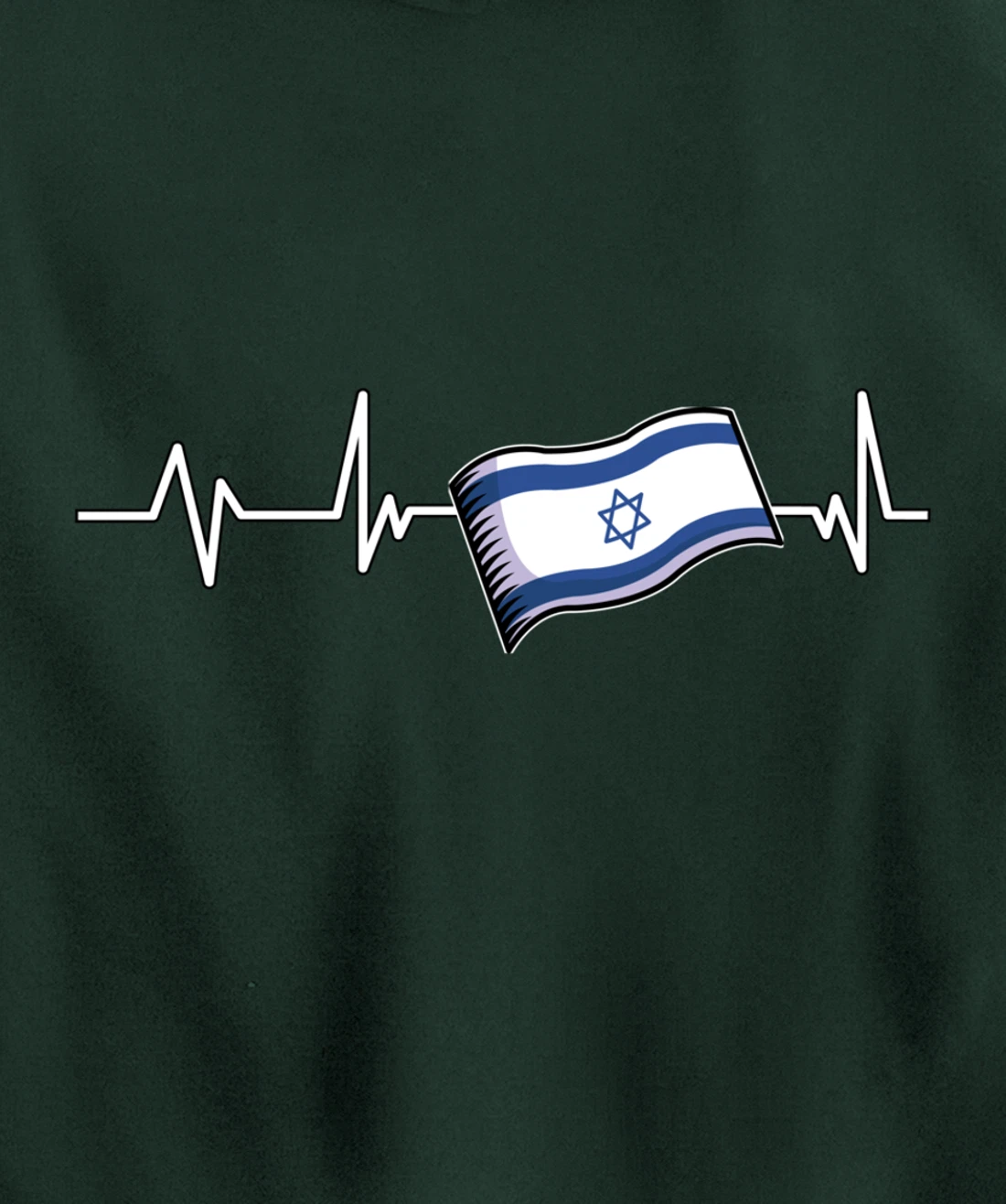 Flag Israel Heartbeat Flag Israel Gift Israel Pullover Hoodie