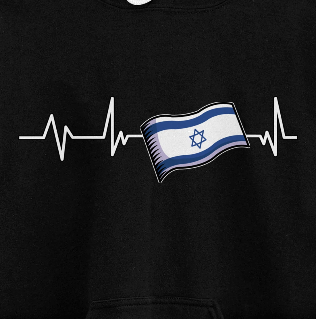 Flag Israel Heartbeat Flag Israel Gift Israel Pullover Hoodie