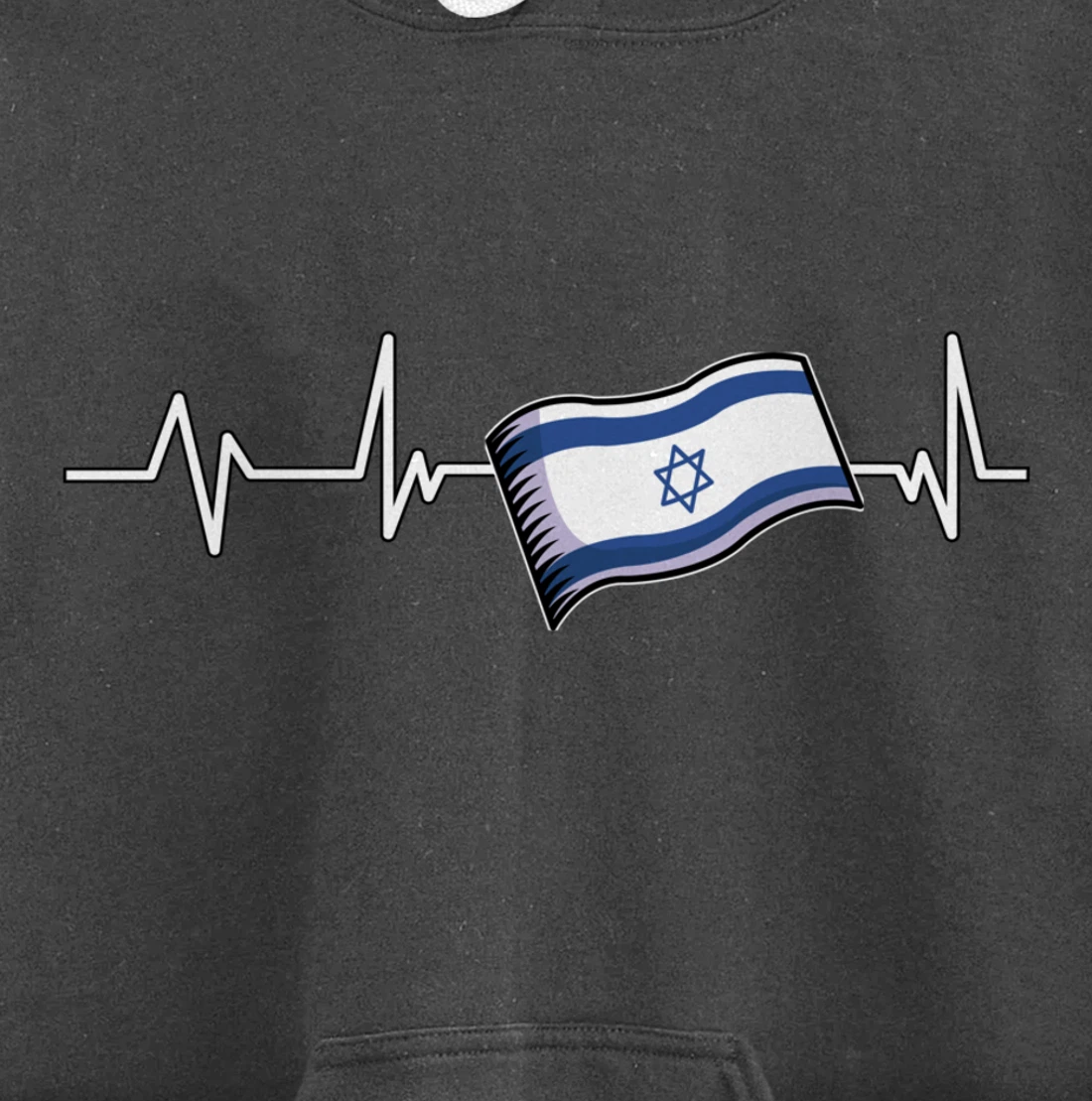 Flag Israel Heartbeat Flag Israel Gift Israel Pullover Hoodie