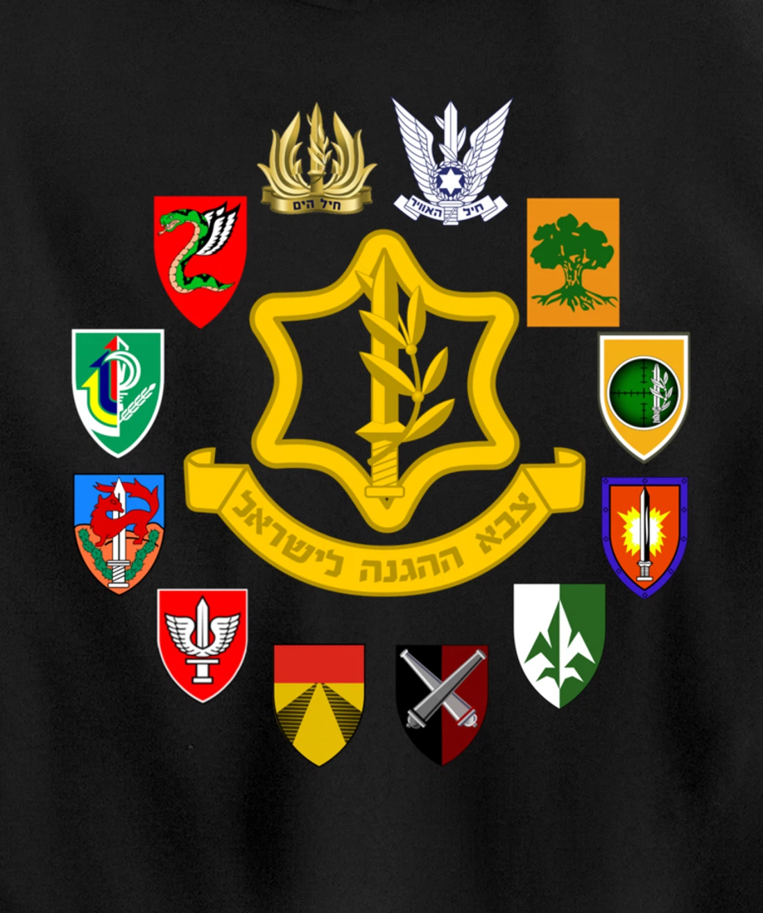 IDF Israel Defence Forces Israeli Army Israel Military Units Pullover Hoodie