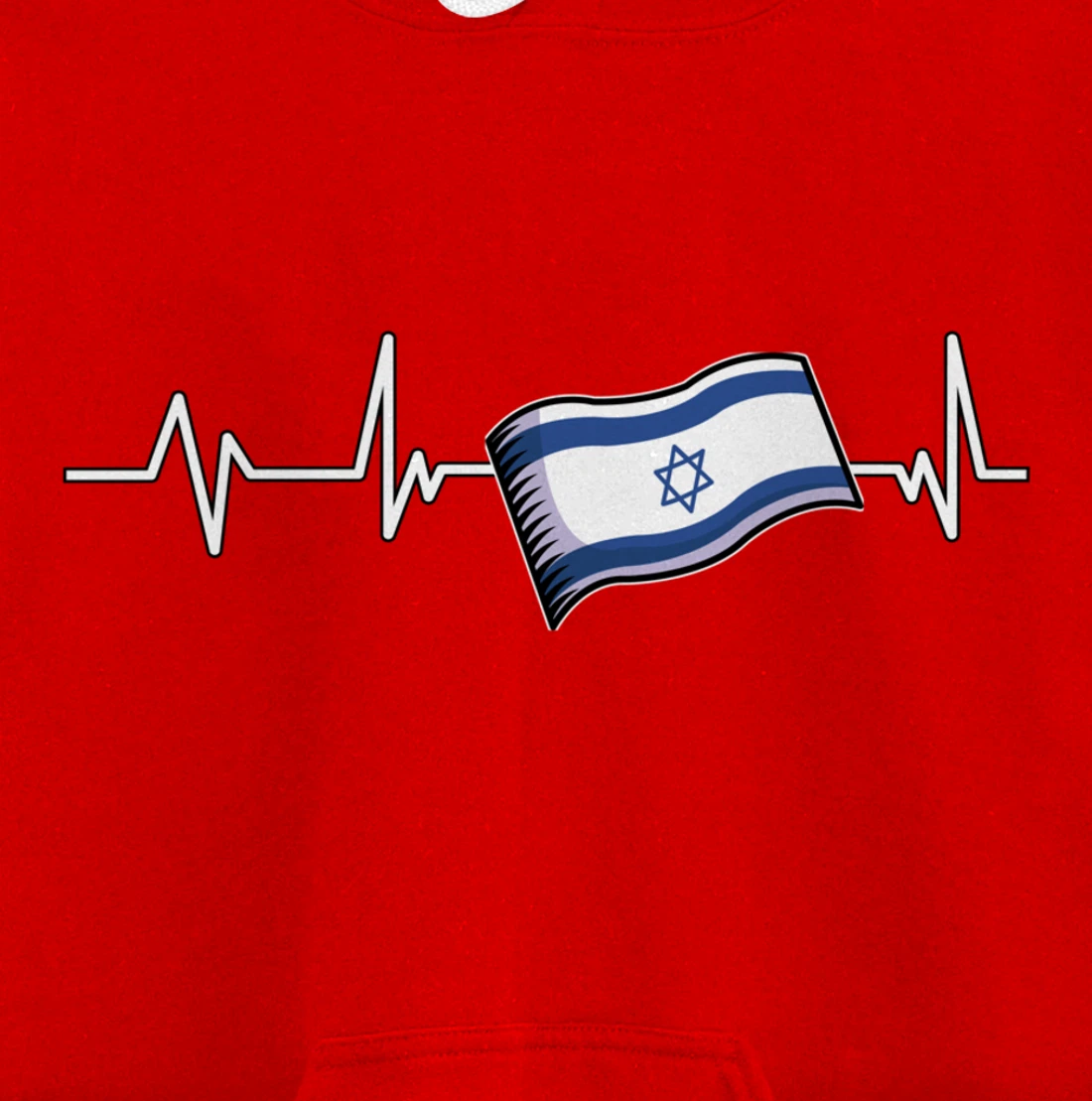 Flag Israel Heartbeat Flag Israel Gift Israel Pullover Hoodie