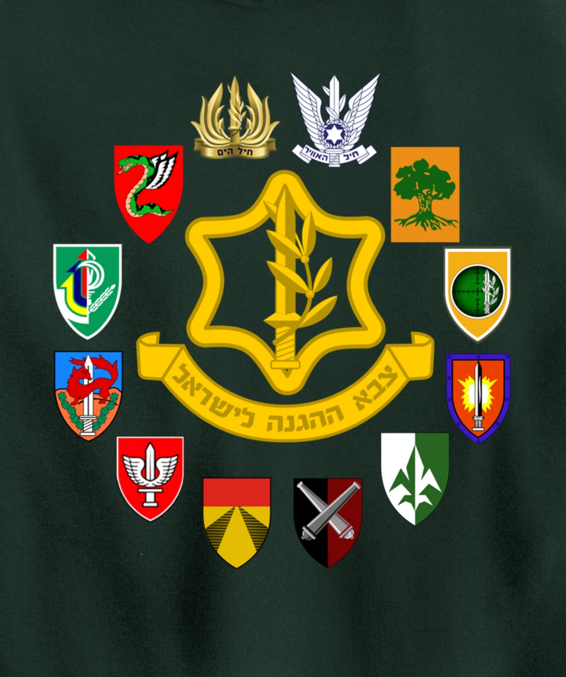 IDF Israel Defence Forces Israeli Army Israel Military Units Pullover Hoodie