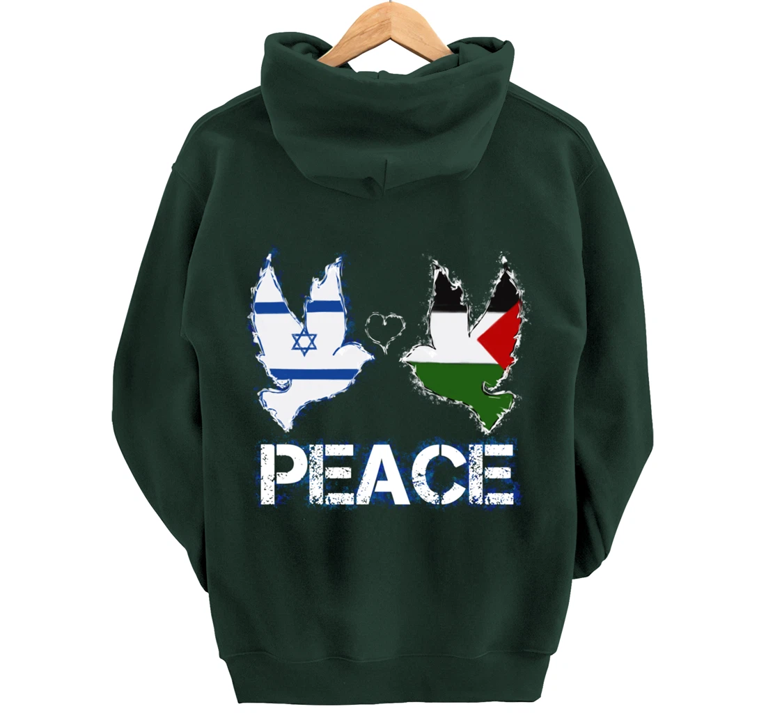 Israel Palestine Peace Friendship Pigeons gift Pullover Hoodie