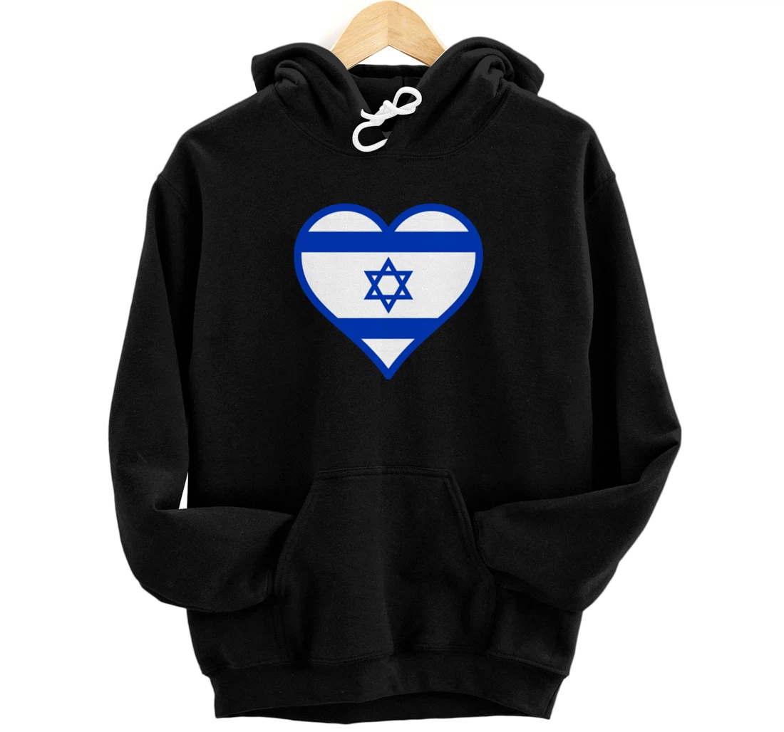 Israel flag Heart Star of David Jewish Israelite heritage Pullover Hoodie