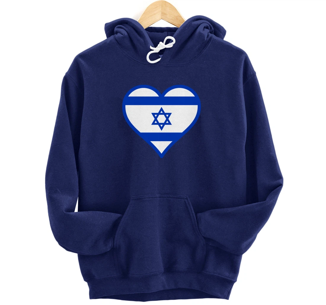 Israel flag Heart Star of David Jewish Israelite heritage Pullover Hoodie