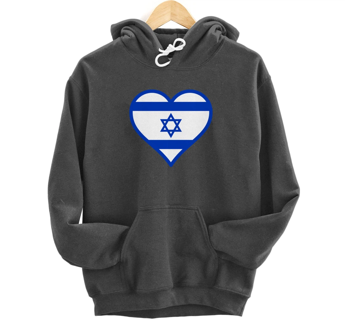 Israel flag Heart Star of David Jewish Israelite heritage Pullover Hoodie