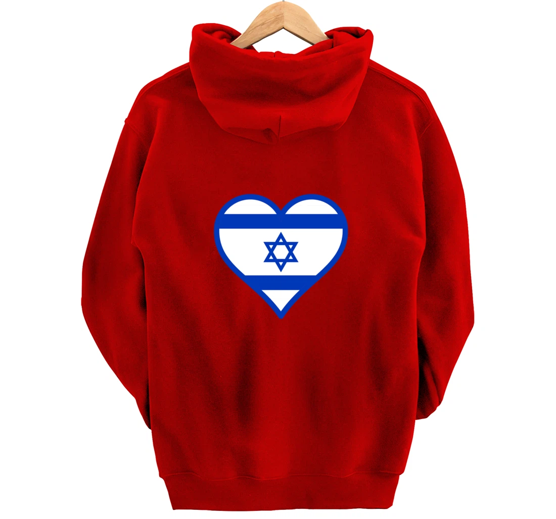 Israel flag Heart Star of David Jewish Israelite heritage Pullover Hoodie