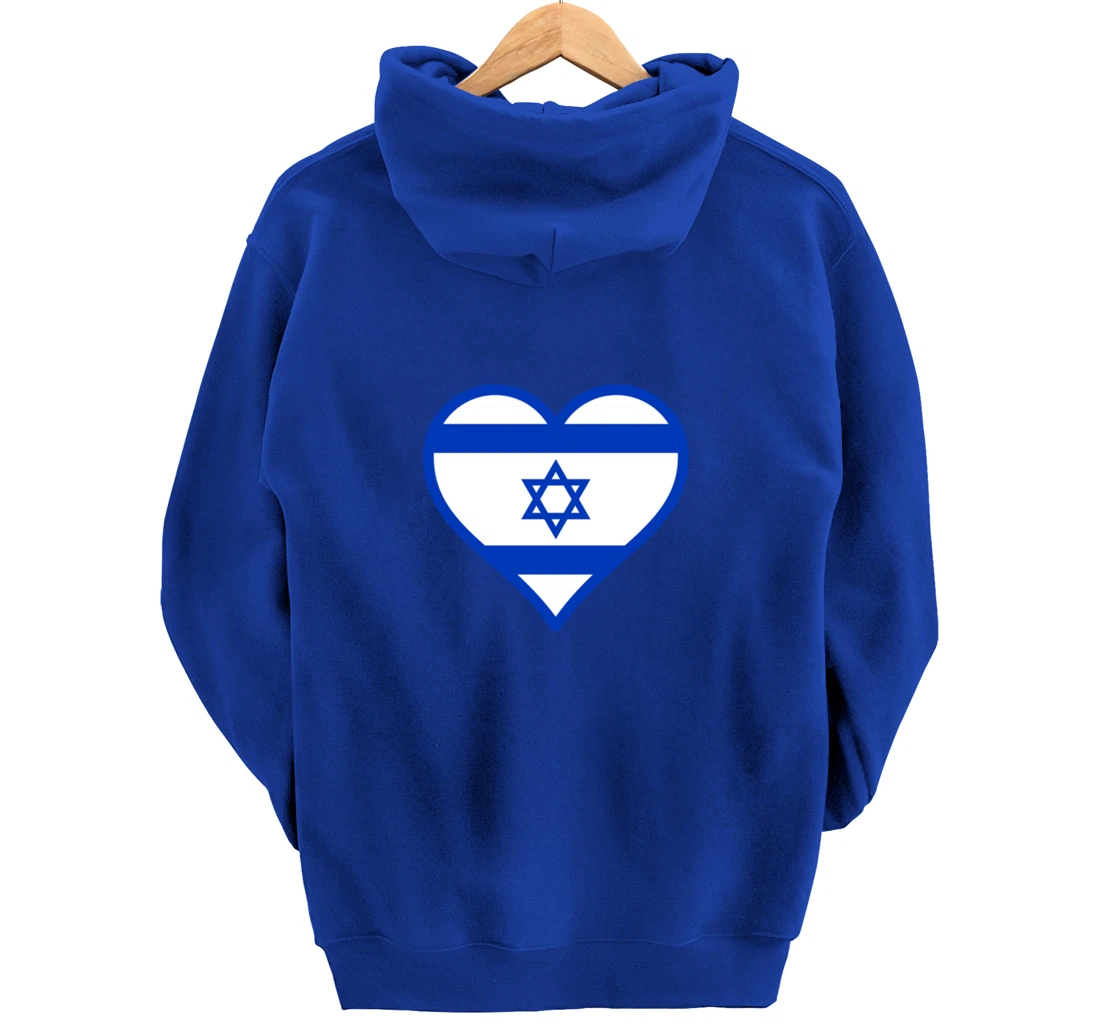 Israel flag Heart Star of David Jewish Israelite heritage Pullover Hoodie