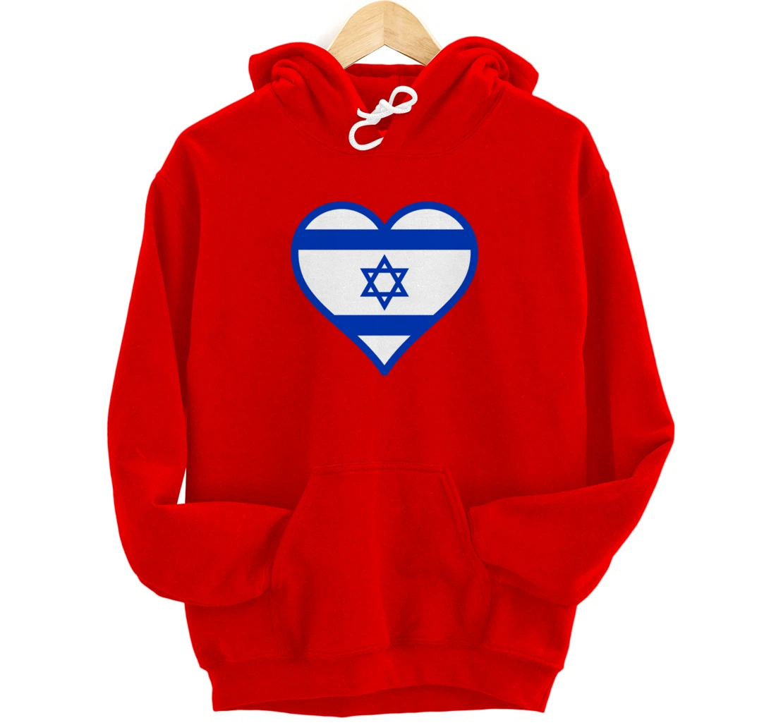 Israel flag Heart Star of David Jewish Israelite heritage Pullover Hoodie