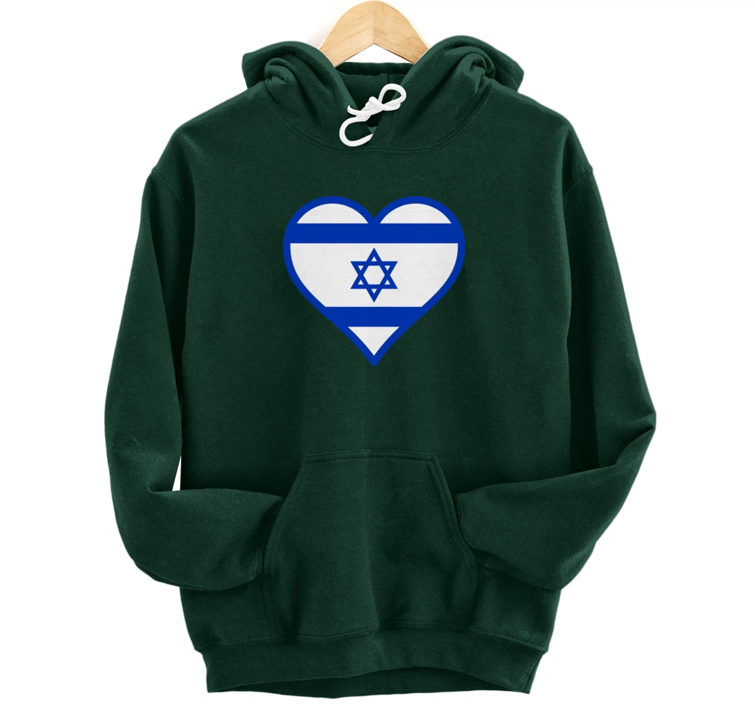 Israel flag Heart Star of David Jewish Israelite heritage Pullover Hoodie
