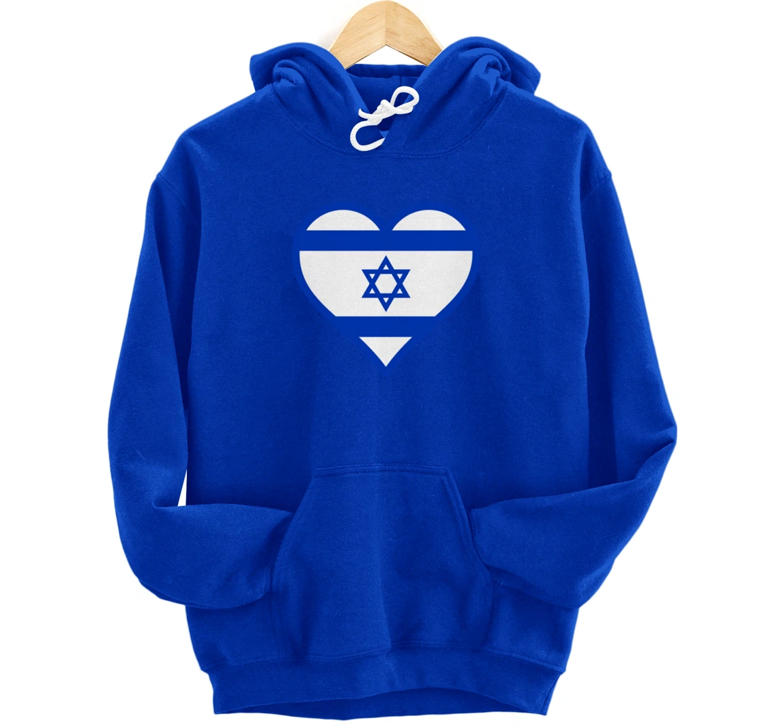 Israel flag Heart Star of David Jewish Israelite heritage Pullover Hoodie