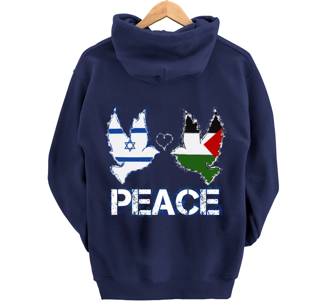 Israel Palestine Peace Friendship Pigeons gift Pullover Hoodie
