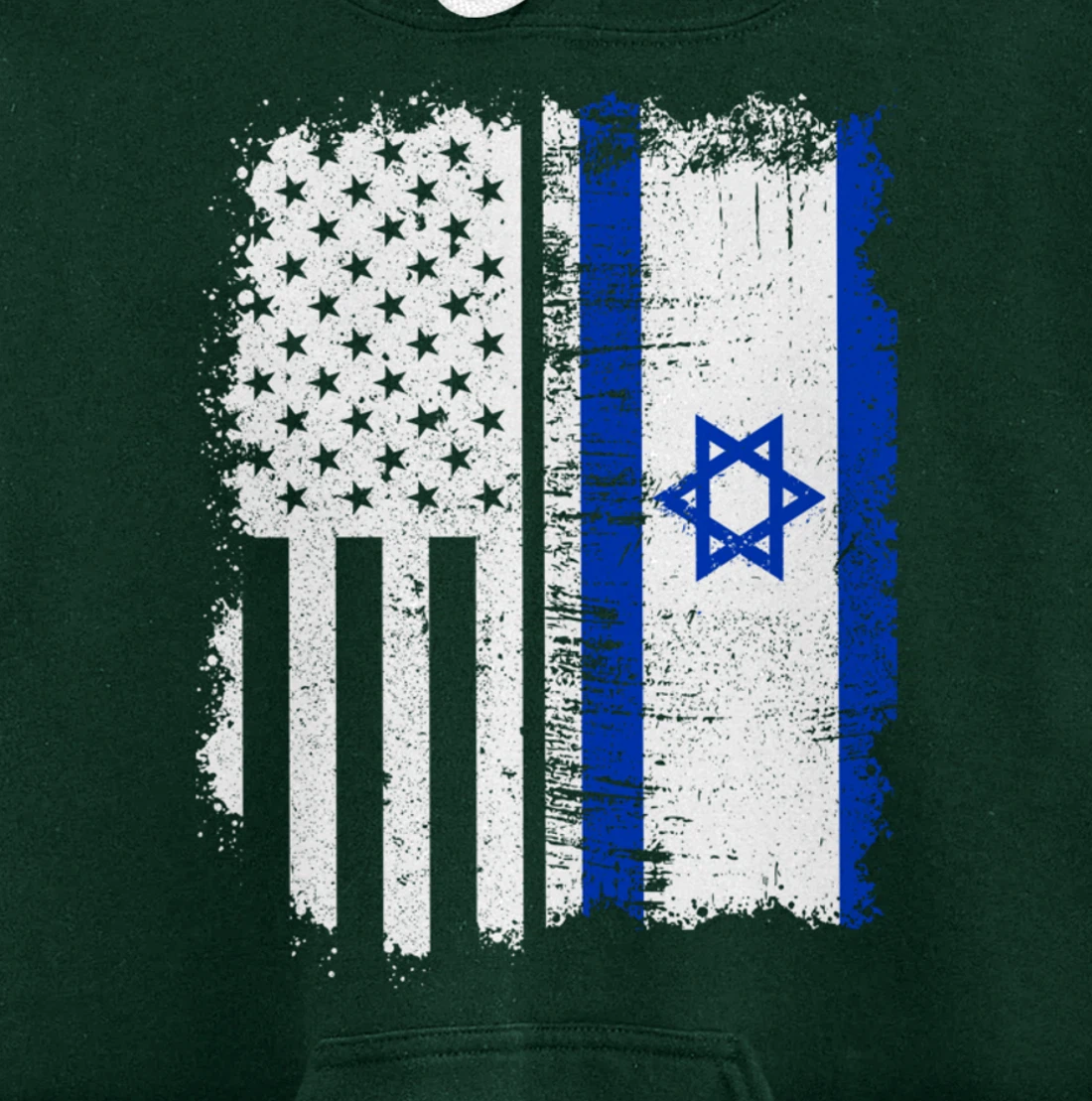 USA Israel Flag Patriotic Pride Patriot USA Israel Fan Pullover Hoodie