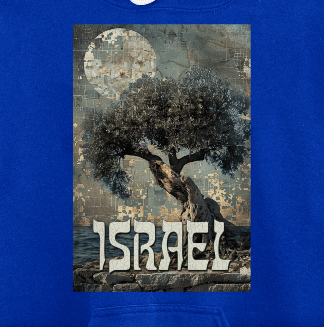Israel Olive Tree On The Beach with Jerusalem Stones Pullover Hoodie