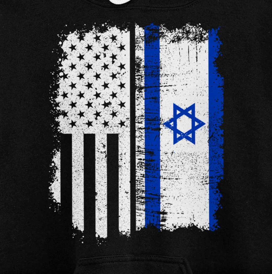 USA Israel Flag Patriotic Pride Patriot USA Israel Fan Pullover Hoodie