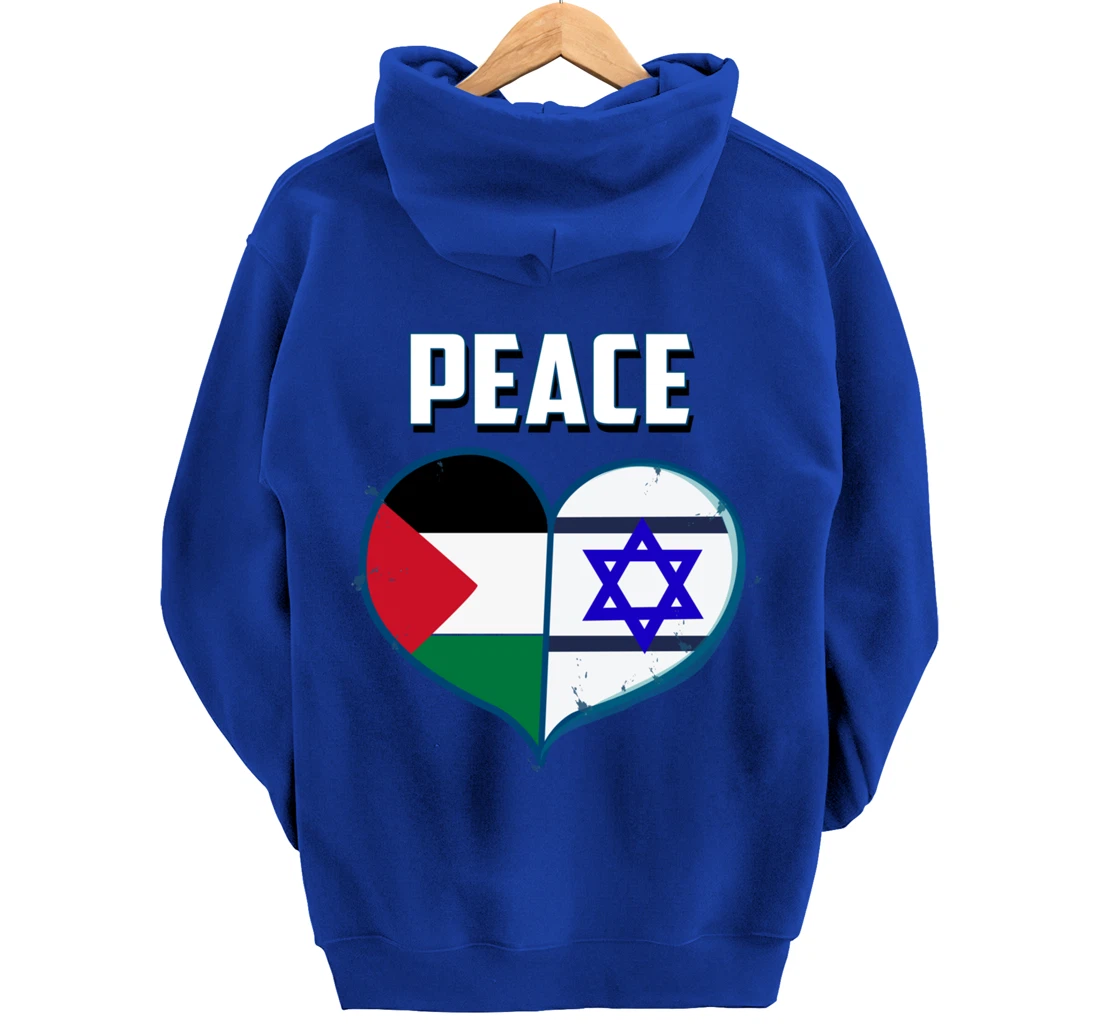 Israel Palestine Peace Friendship Heart gift Pullover Hoodie