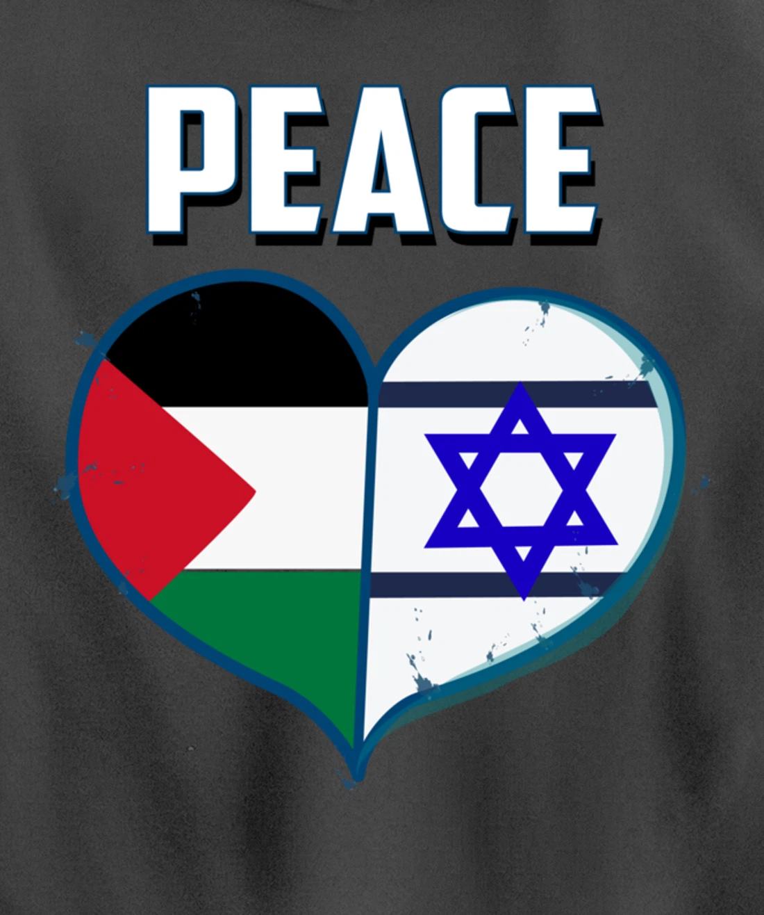 Israel Palestine Peace Friendship Heart gift Pullover Hoodie