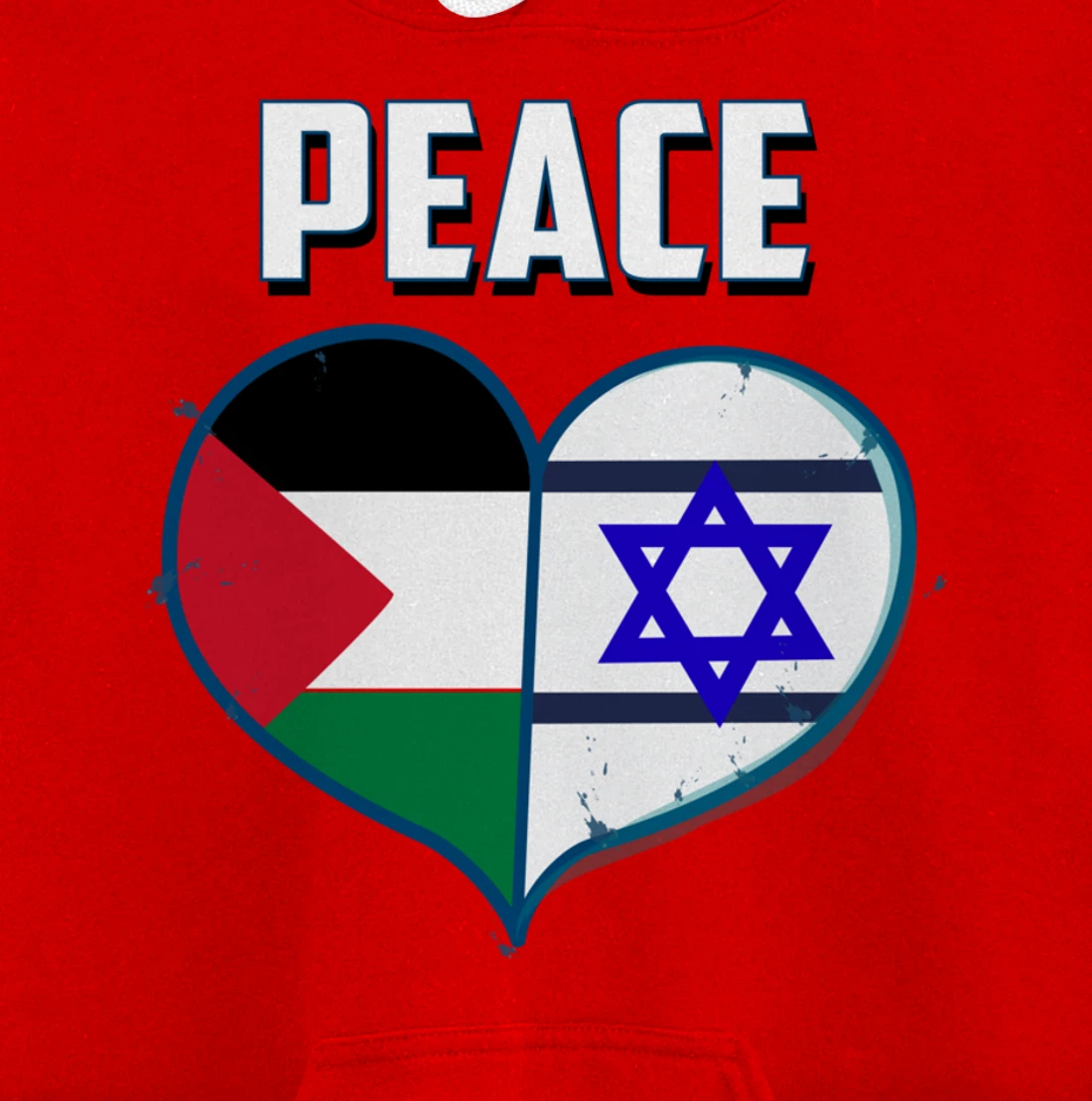 Israel Palestine Peace Friendship Heart gift Pullover Hoodie