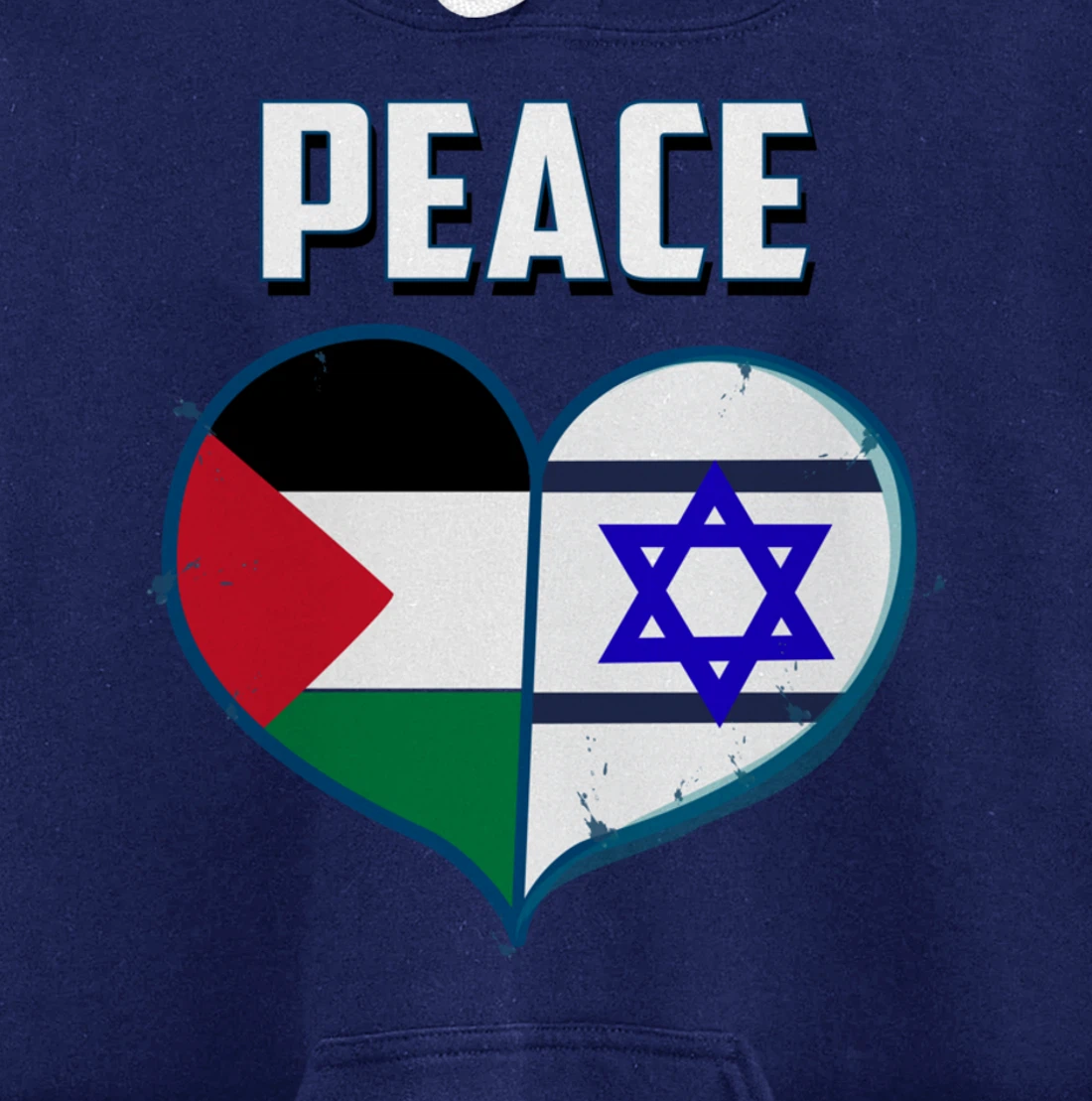 Israel Palestine Peace Friendship Heart gift Pullover Hoodie