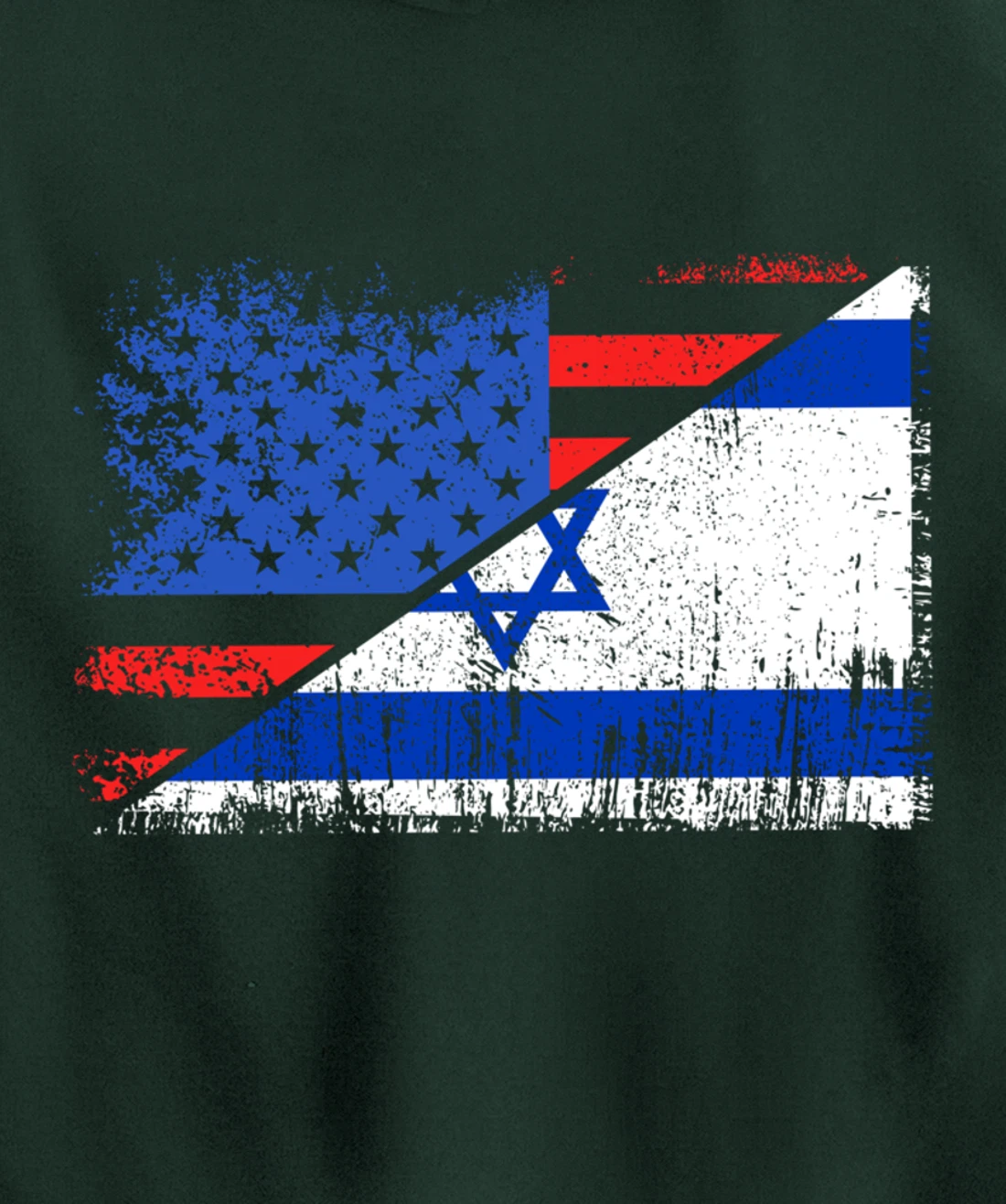 USA Israel Flag Patriotic Pride Patriot USA Israel Lover Pullover Hoodie