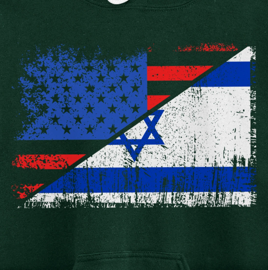 USA Israel Flag Patriotic Pride Patriot USA Israel Lover Pullover Hoodie