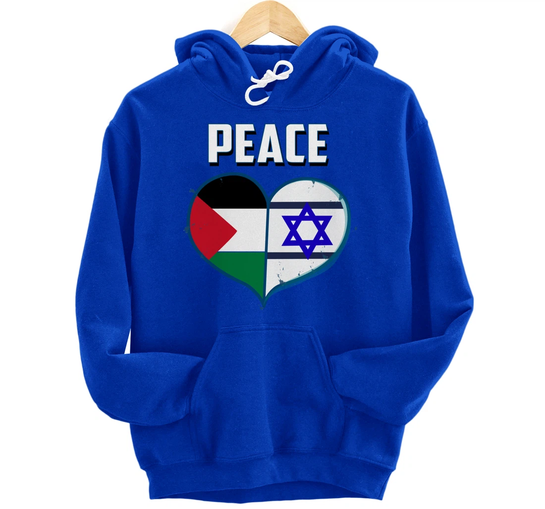 Israel Palestine Peace Friendship Heart gift Pullover Hoodie