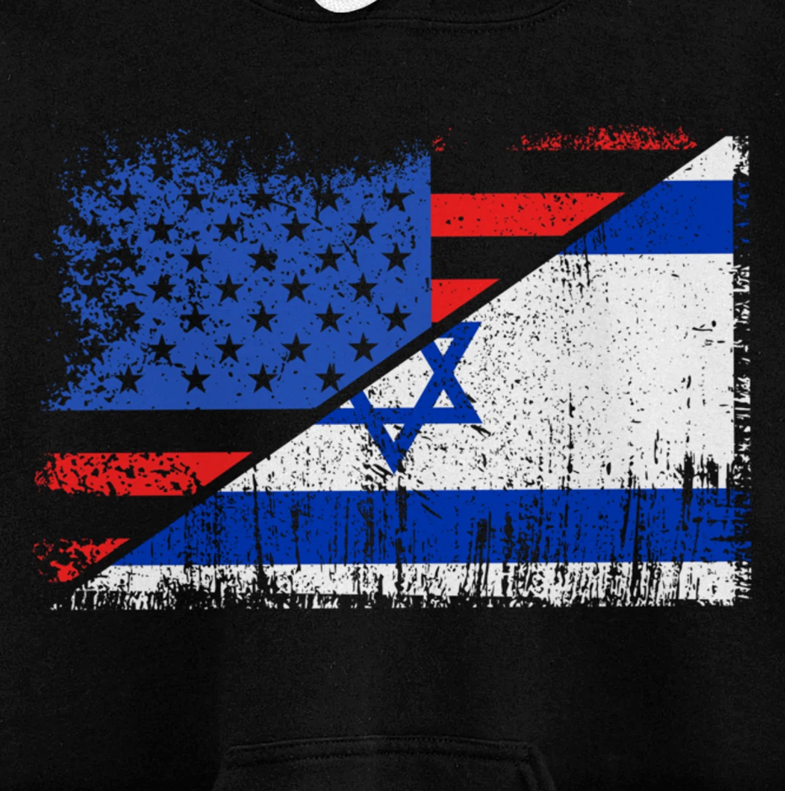 USA Israel Flag Patriotic Pride Patriot USA Israel Lover Pullover Hoodie
