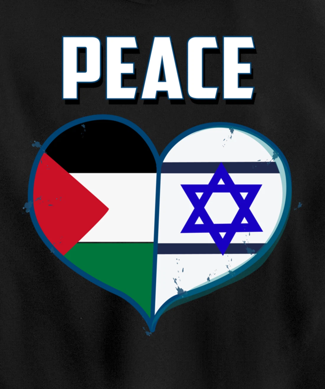 Israel Palestine Peace Friendship Heart gift Pullover Hoodie