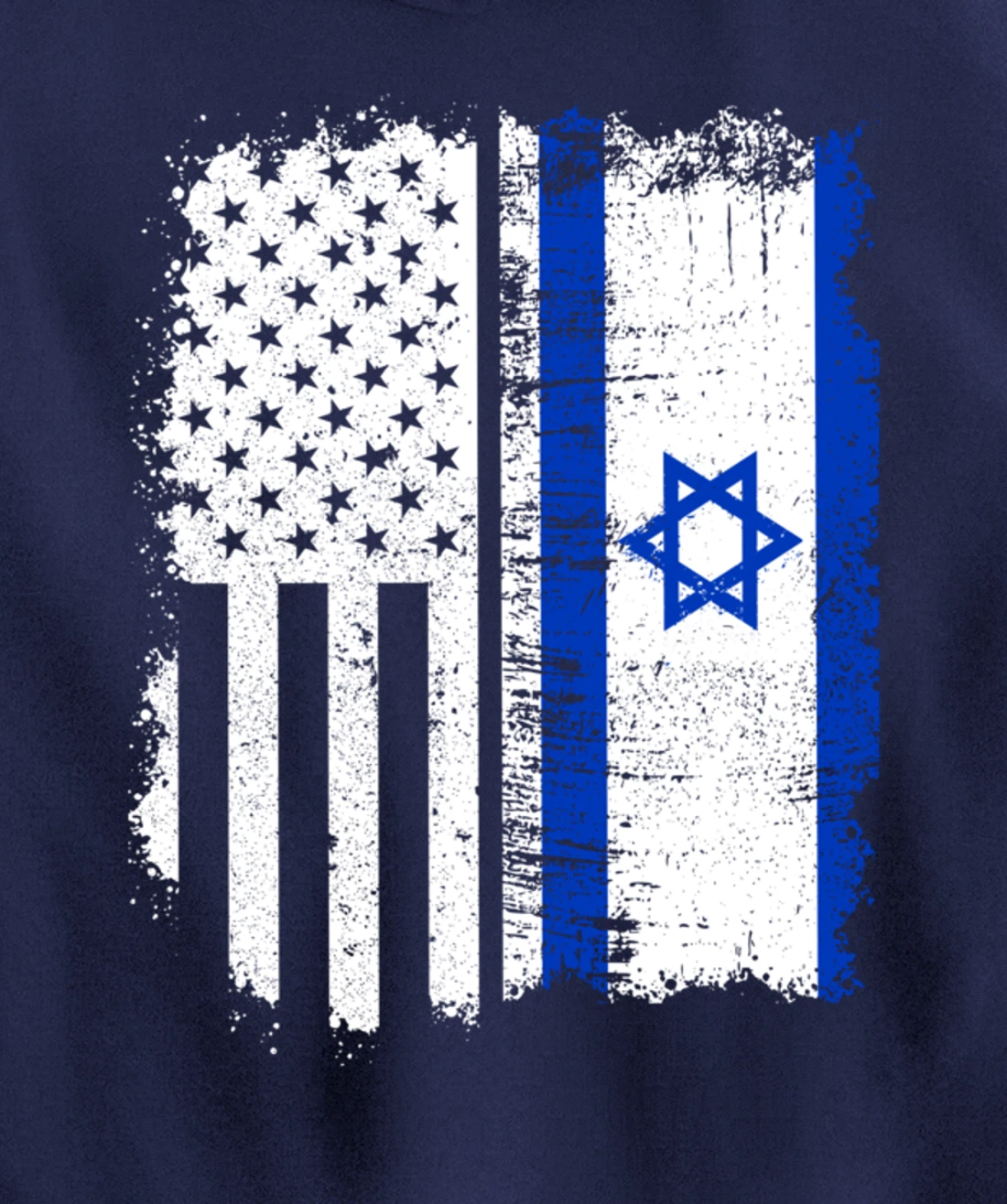 USA Israel Flag Patriotic Pride Patriot USA Israel Fan Pullover Hoodie