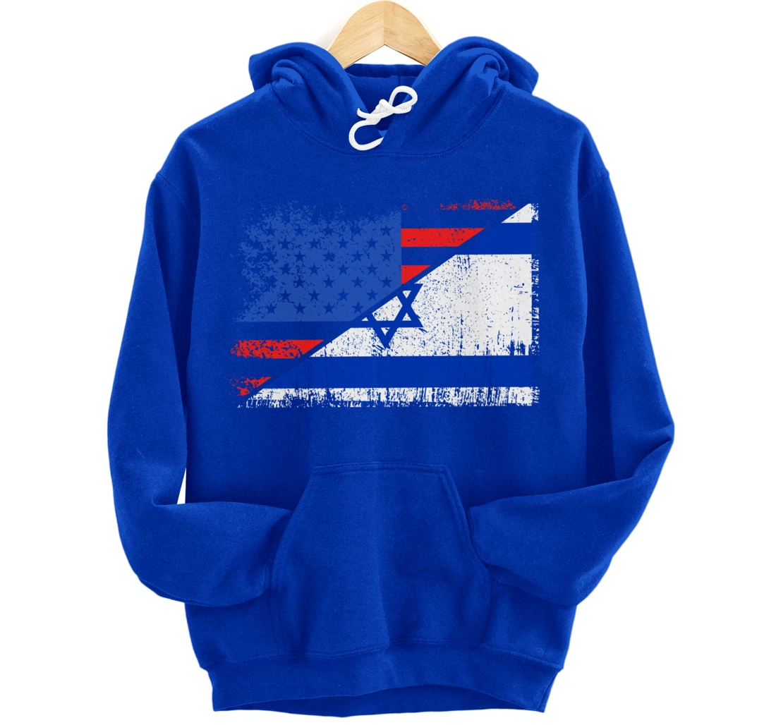 USA Israel Flag Patriotic Pride Patriot USA Israel Lover Pullover Hoodie