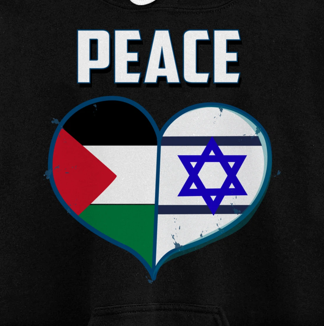 Israel Palestine Peace Friendship Heart gift Pullover Hoodie