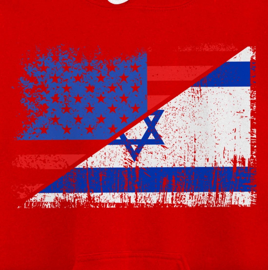 USA Israel Flag Patriotic Pride Patriot USA Israel Lover Pullover Hoodie