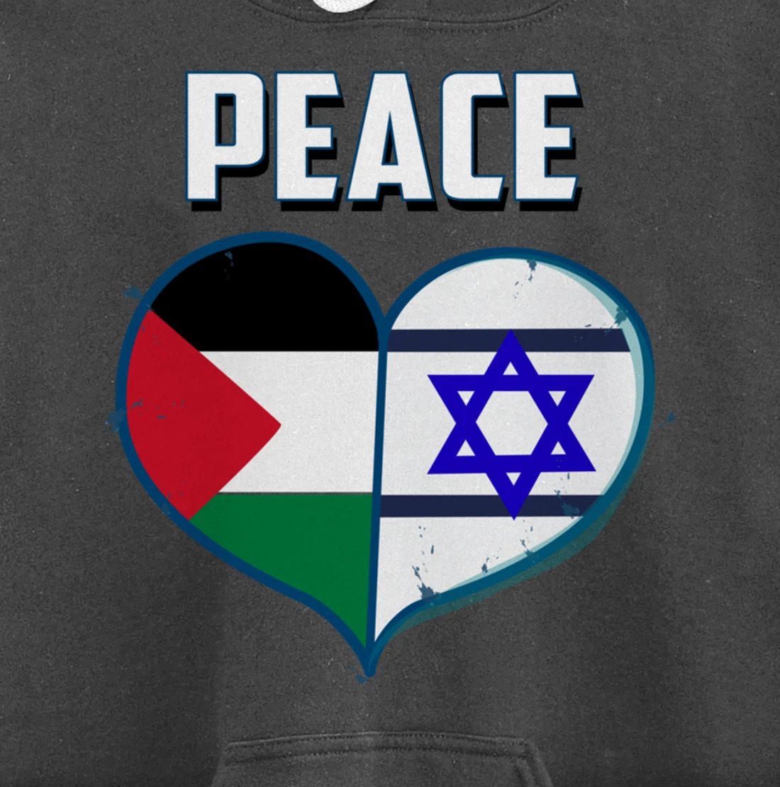 Israel Palestine Peace Friendship Heart gift Pullover Hoodie