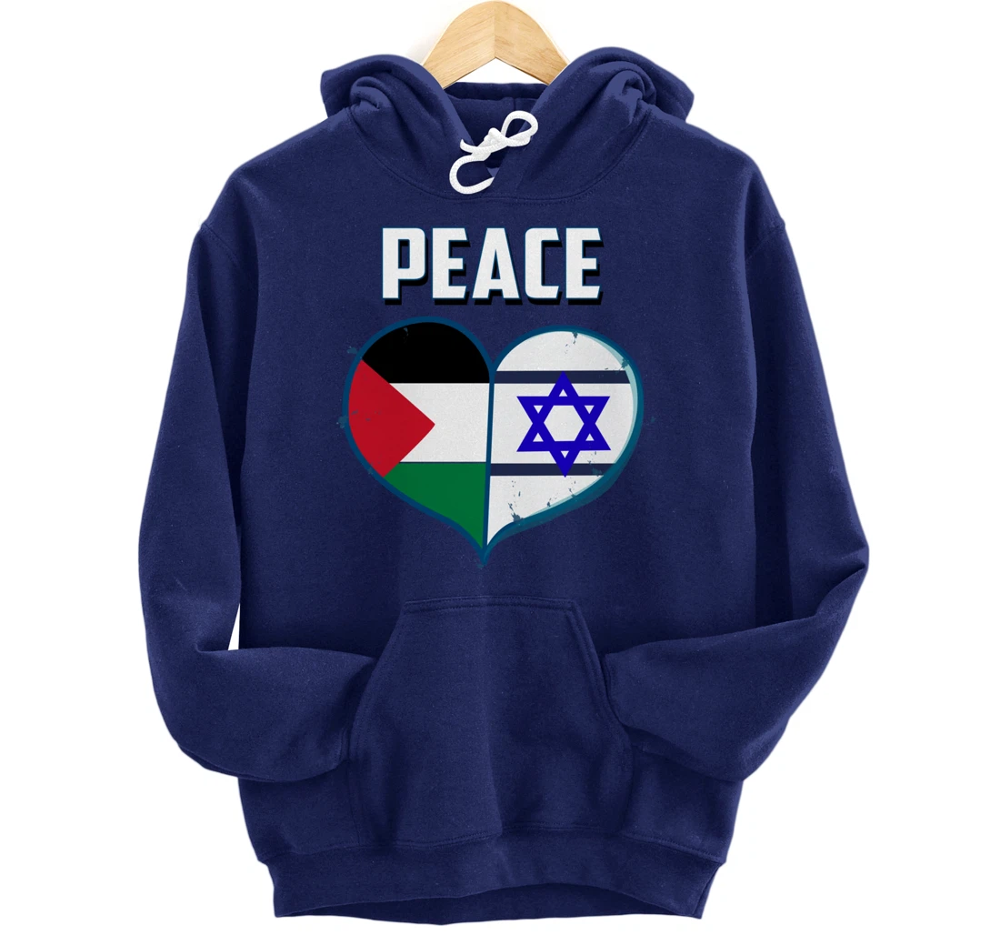 Israel Palestine Peace Friendship Heart gift Pullover Hoodie